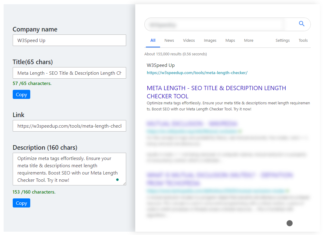 Meta length checker Meta length checker