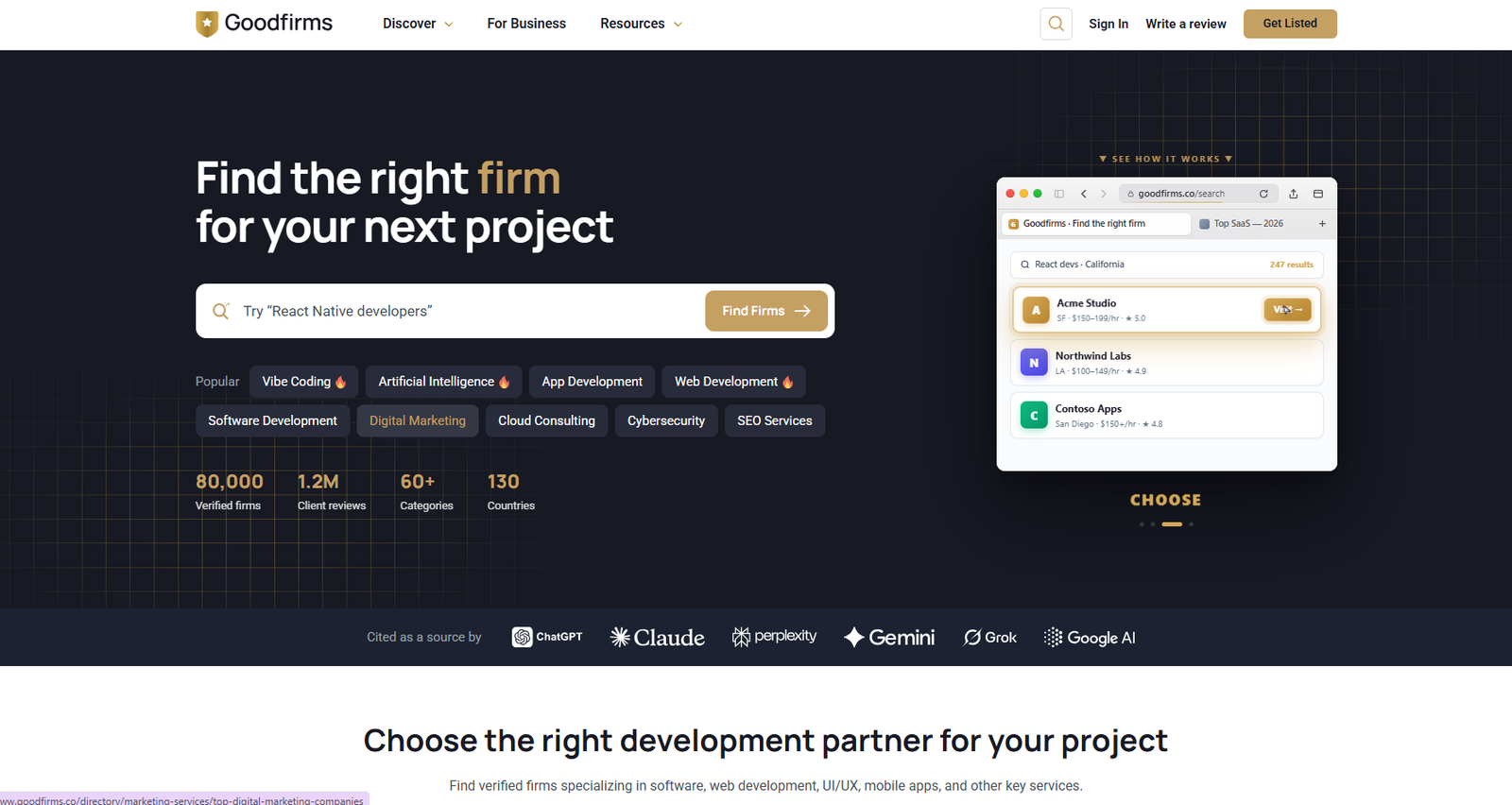 GoodFirms - Top B2B Sites to Hire Software Developers - W3Speedup