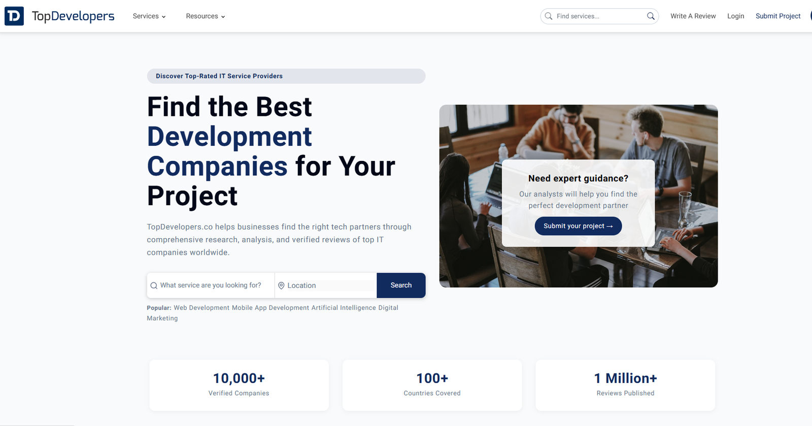 TopDevelopers - Top B2B Sites to Hire Software Developers - W3Speedup