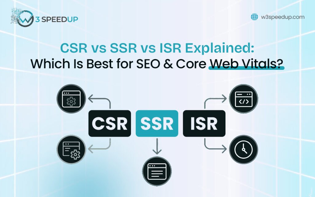 CSR vs SSR vs ISR Best Rendering Strategy for SEO & CWV - W3Speedup